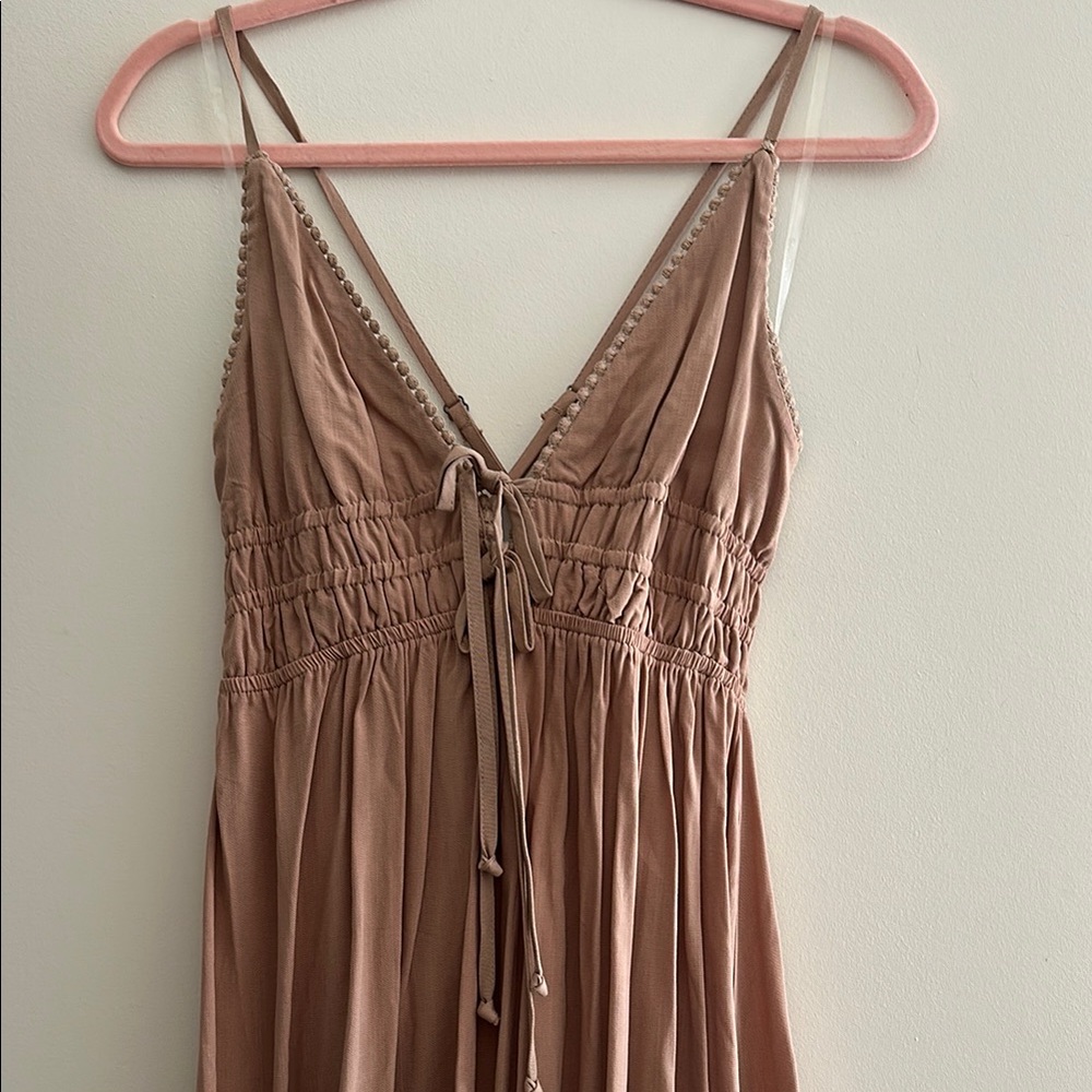 Wild Fable Pink Ruched Tie Front Mini Dress